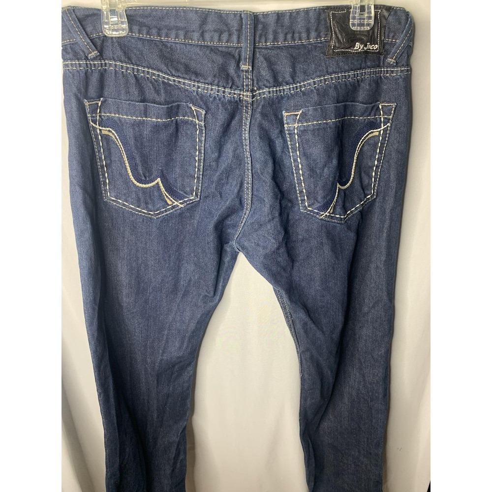 Mens 36x31  JNCO Blue Jeans 90s Y2K Straight ‎ Embroidered Pockets Rare Hip Hop